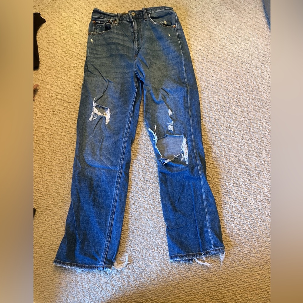 Abercrombie Ultra High Rise Ankle Straight Jean